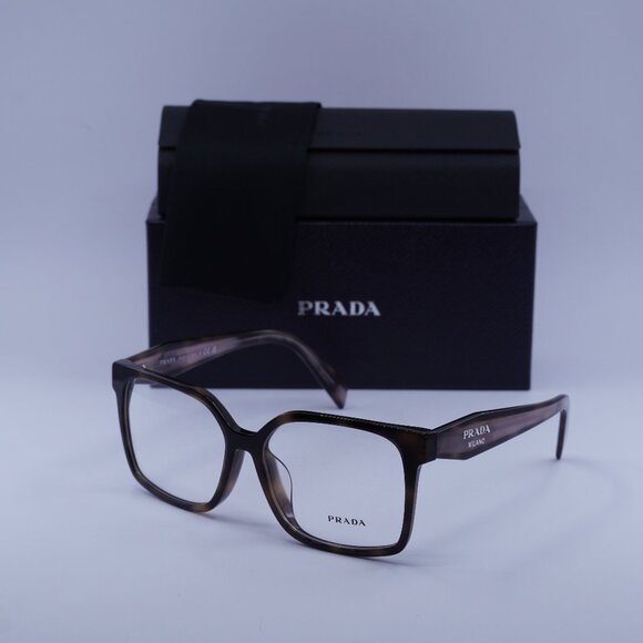 Prada PRB03VF 23A1O1 Square Eyeglasses - Mauve Havana 56mm - Picture 1 of 9